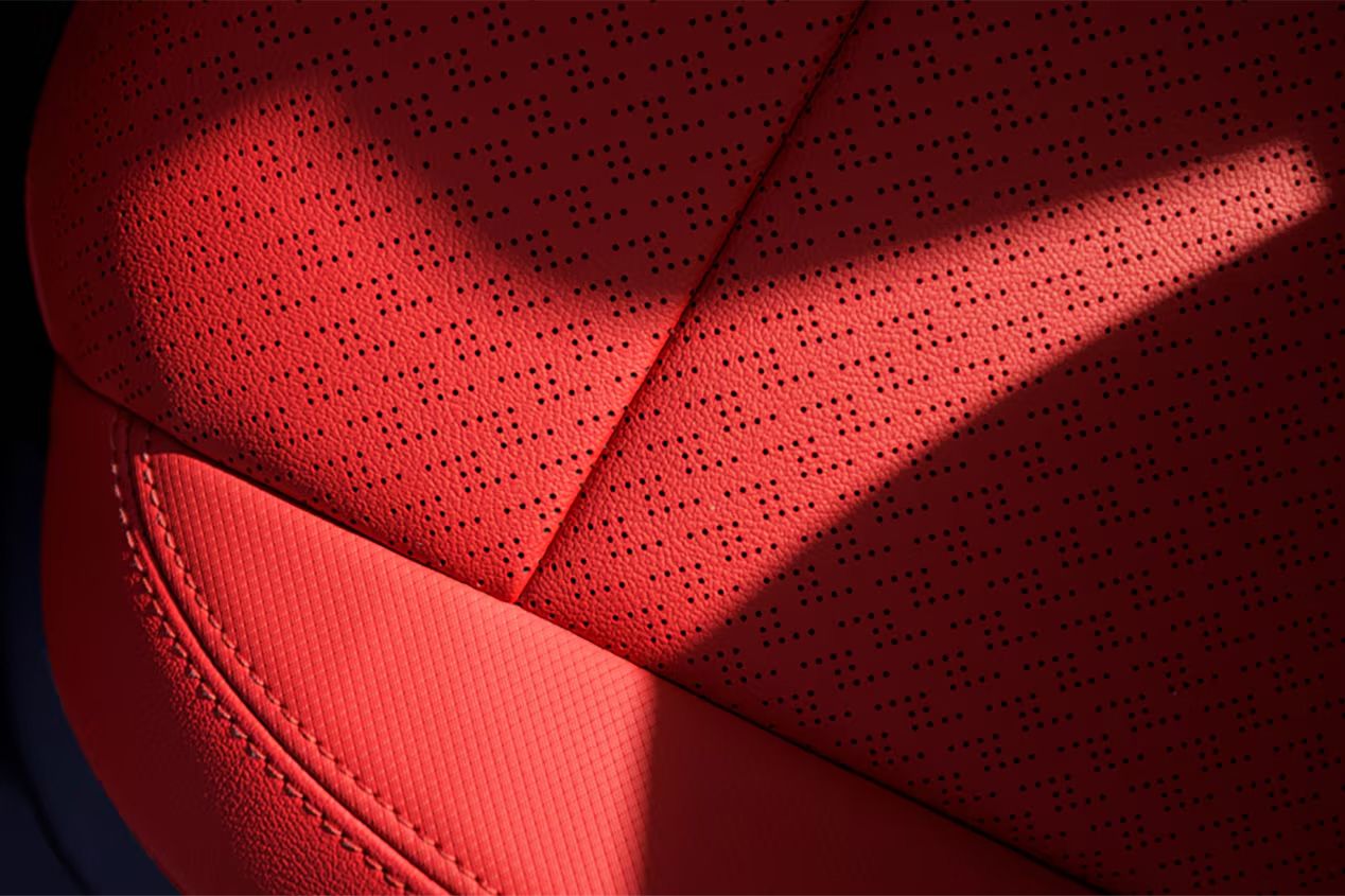 Close up view of the seat design in the 2025 Chevrolet Blazer EV.