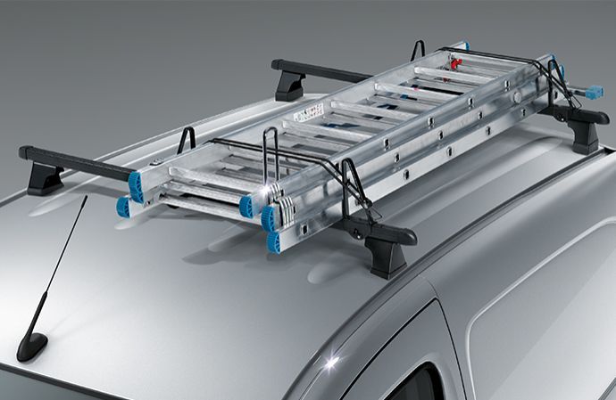  Ladder rack accessory mounted on a van rooftop