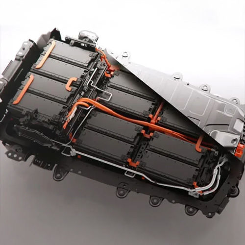 Cross section of EV battery pack.