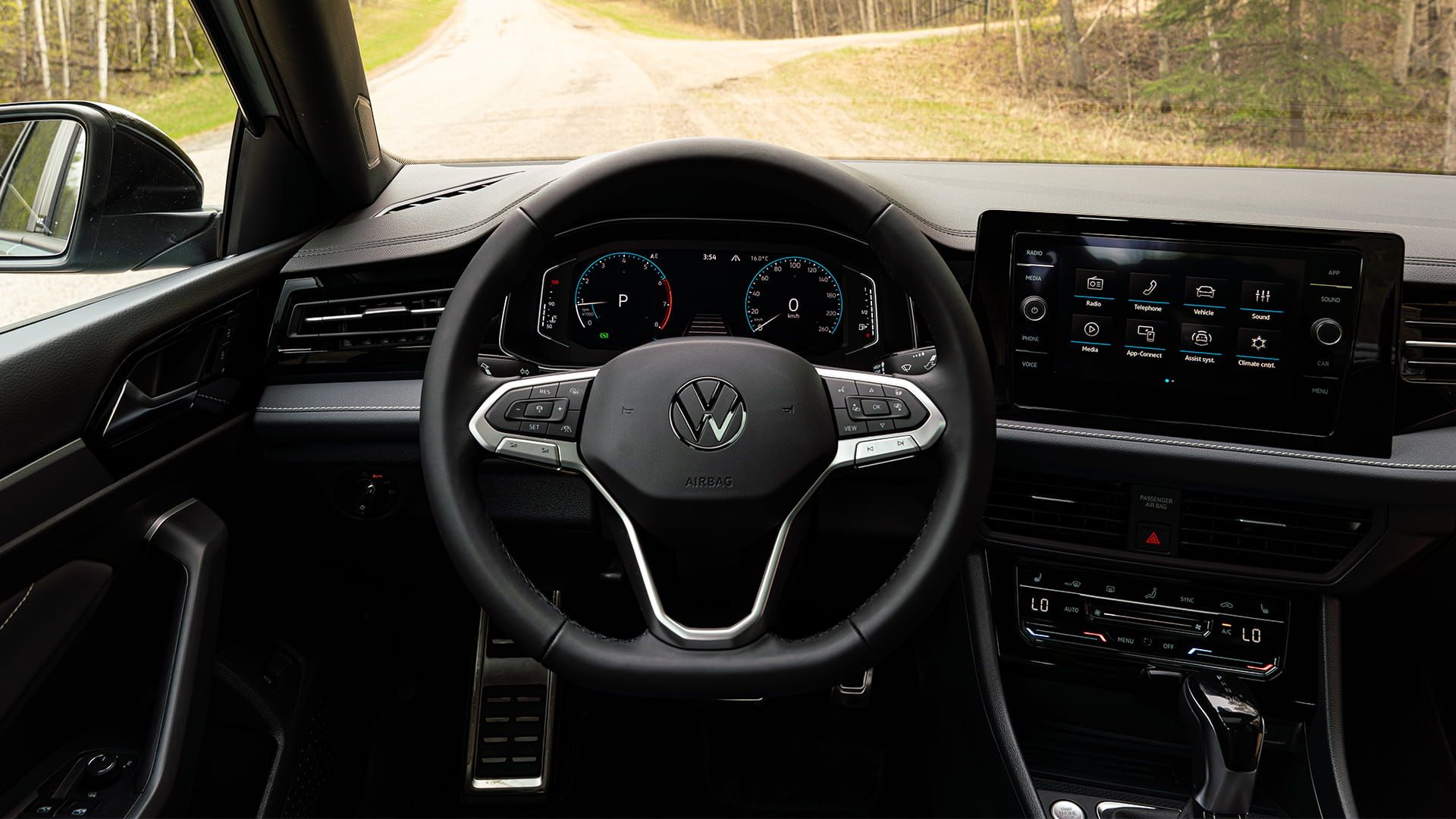 2027 Volkswagen Jetta multifunction leather steering wheel with driver assistance controls
