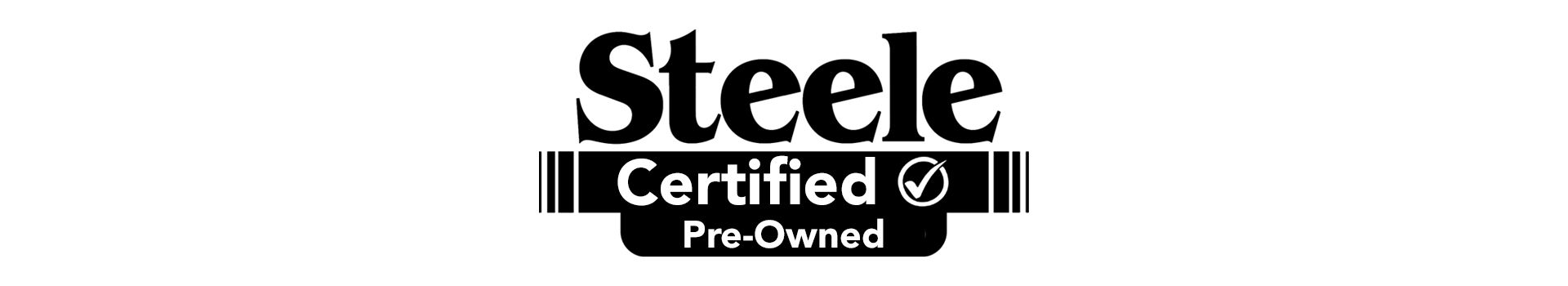 The Steele Certified Pre-Owned logo in black and white.
