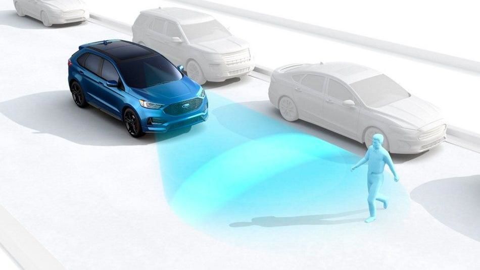 Image graphique montrant le Assistance précollision avec freinage d’urgence automatique