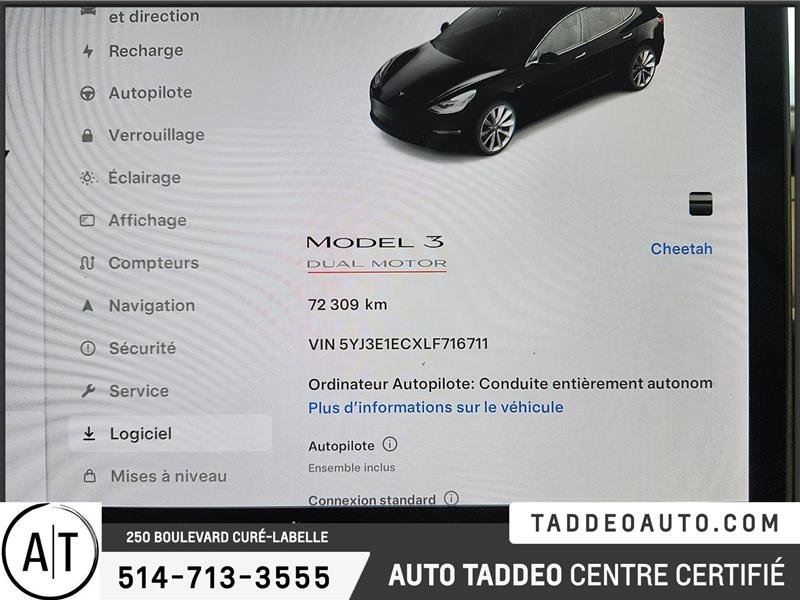 2020  MODEL 3 Long Range AWD in Laval, Quebec - 16 - w1024h768px