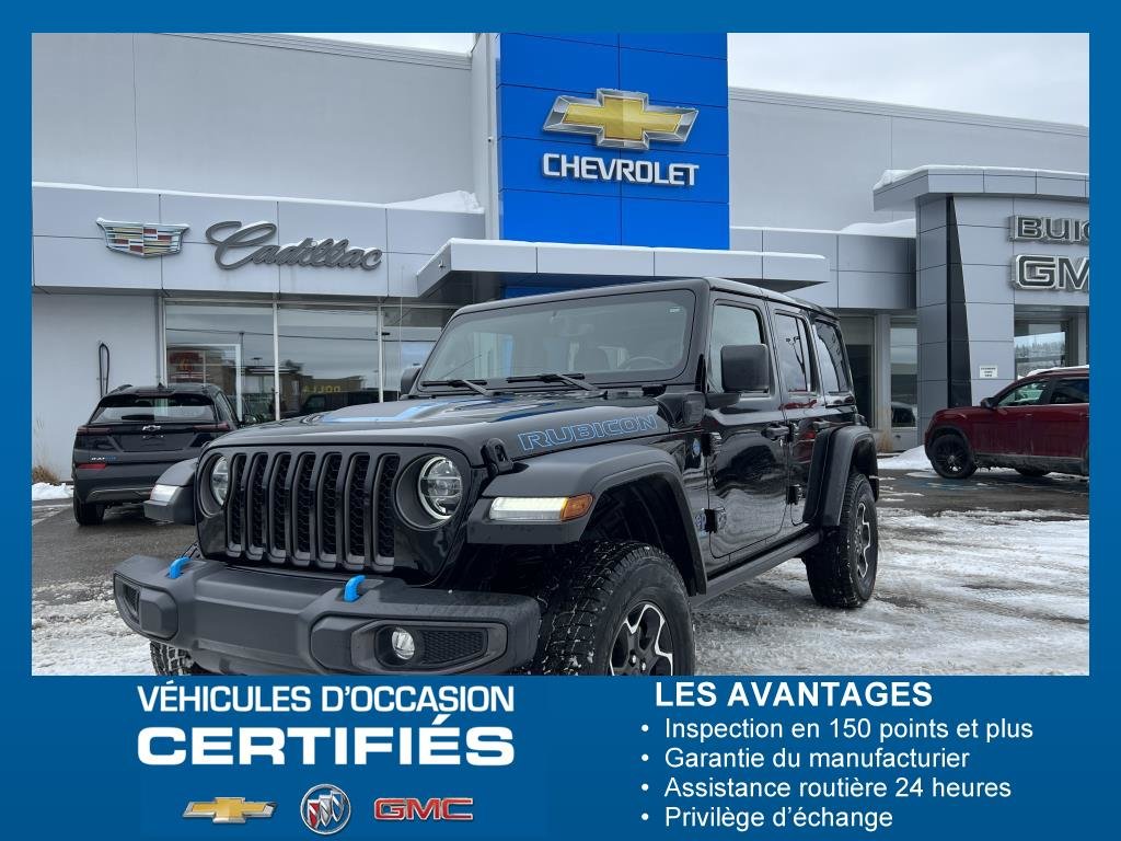 Boulevard Cadillac in Rimouski | 2021 Jeep Wrangler Unlimited 4 dr Rubicon  4XE PHEV #C23327A