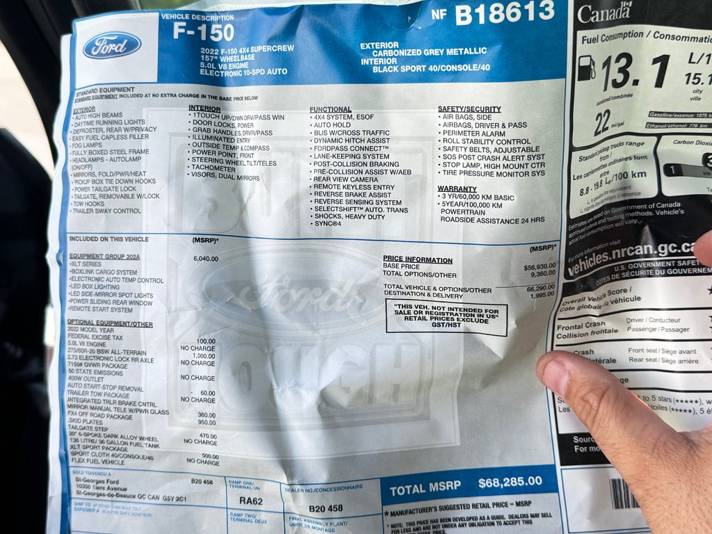 Ford F-150 F150 / SUPERCREW / TRÈS RARE 5.0 L !! 76.500KM / 2022 à Thetford Mines, Québec - 63 - w1024h768px