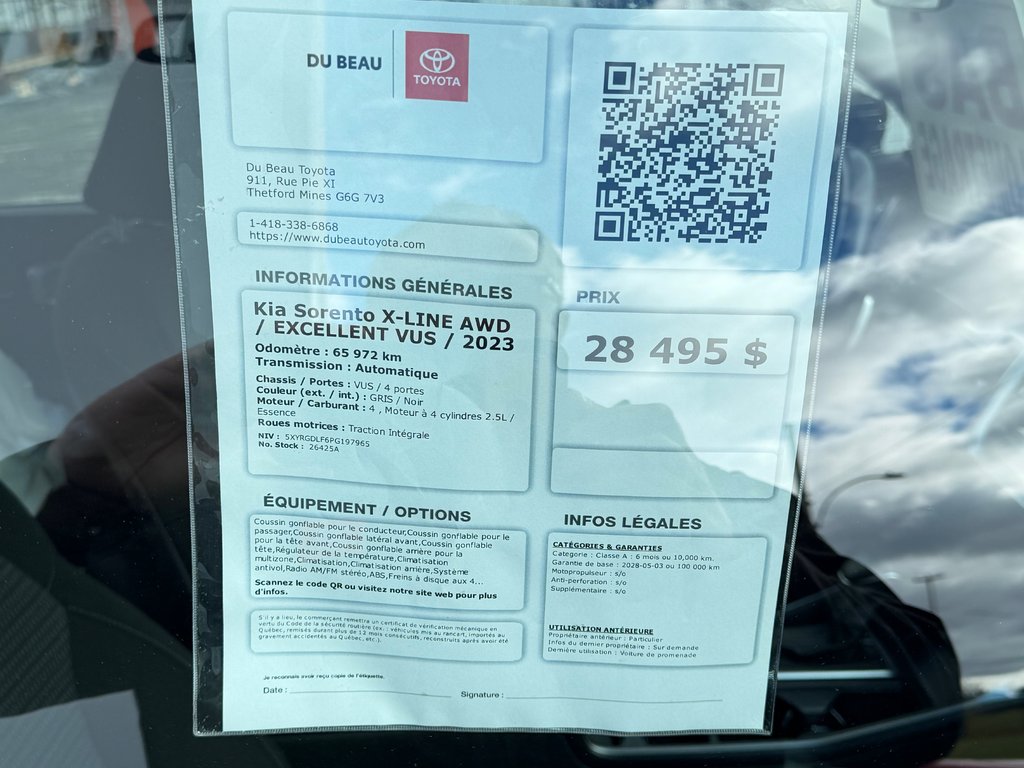 Kia Sorento X-LINE AWD / EXCELLENT VUS /HITCH / 6  PLACES  / 2023 à Thetford Mines, Québec - 4 - w1024h768px