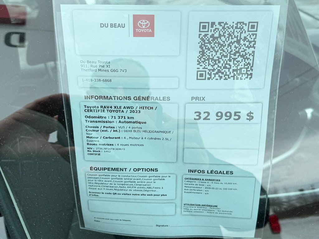 Toyota RAV4 XLE AWD / HITCH / CERTIFIÉ TOYOTA  / 2023 à Thetford Mines, Québec - 4 - w1024h768px