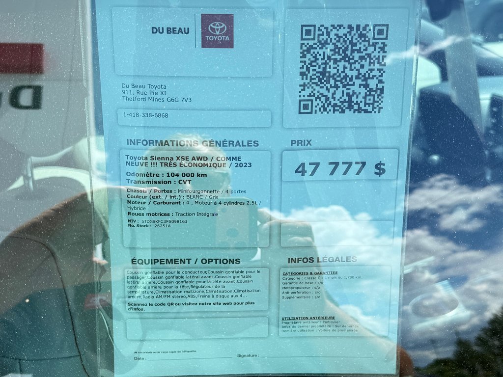 Toyota Sienna XSE AWD / COMME NEUVE !!! TRÈS ÉCONOMIQUE / 2023 à Thetford Mines, Québec - 4 - w1024h768px