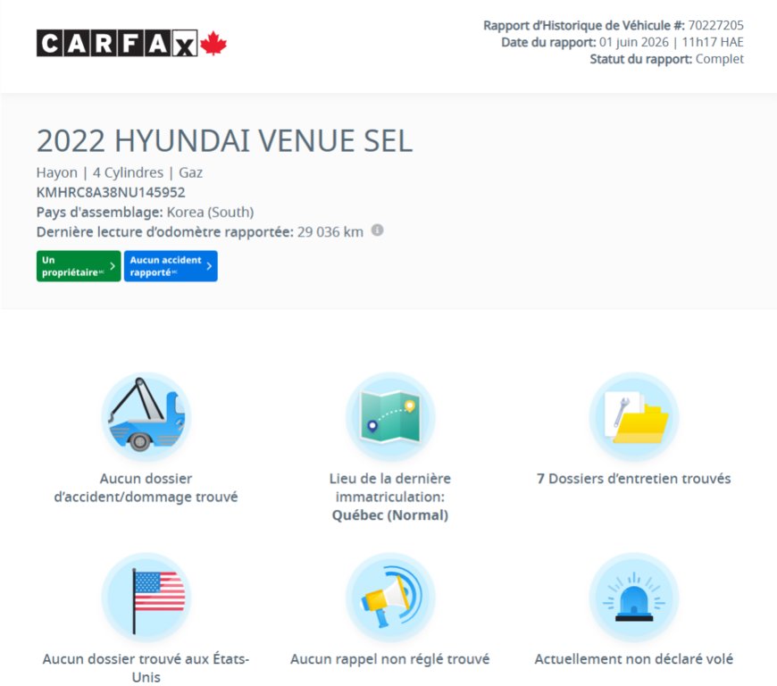 2022 Hyundai Venue Preferred | CARPLAY | CAMÉRA | BLUETOOTH +++ in Laval, Quebec - 2 - w1024h768px