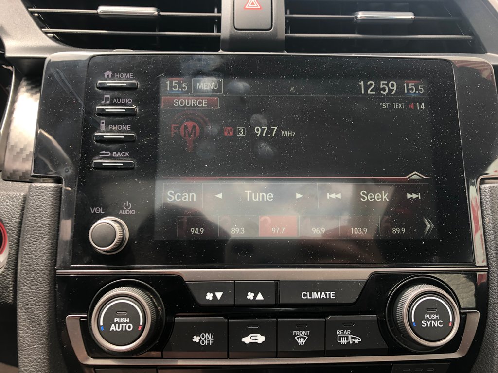 2019 Honda Civic Sport - sunroof, lane assist, reverse camera, a/c in Kentville, Nova Scotia - 11 - w1024h768px