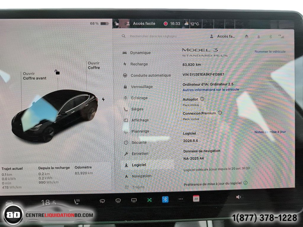 2019 Tesla Model 3 STANDARD PLUS RWD (BAS KM) in Granby, Quebec - 20 - w1024h768px