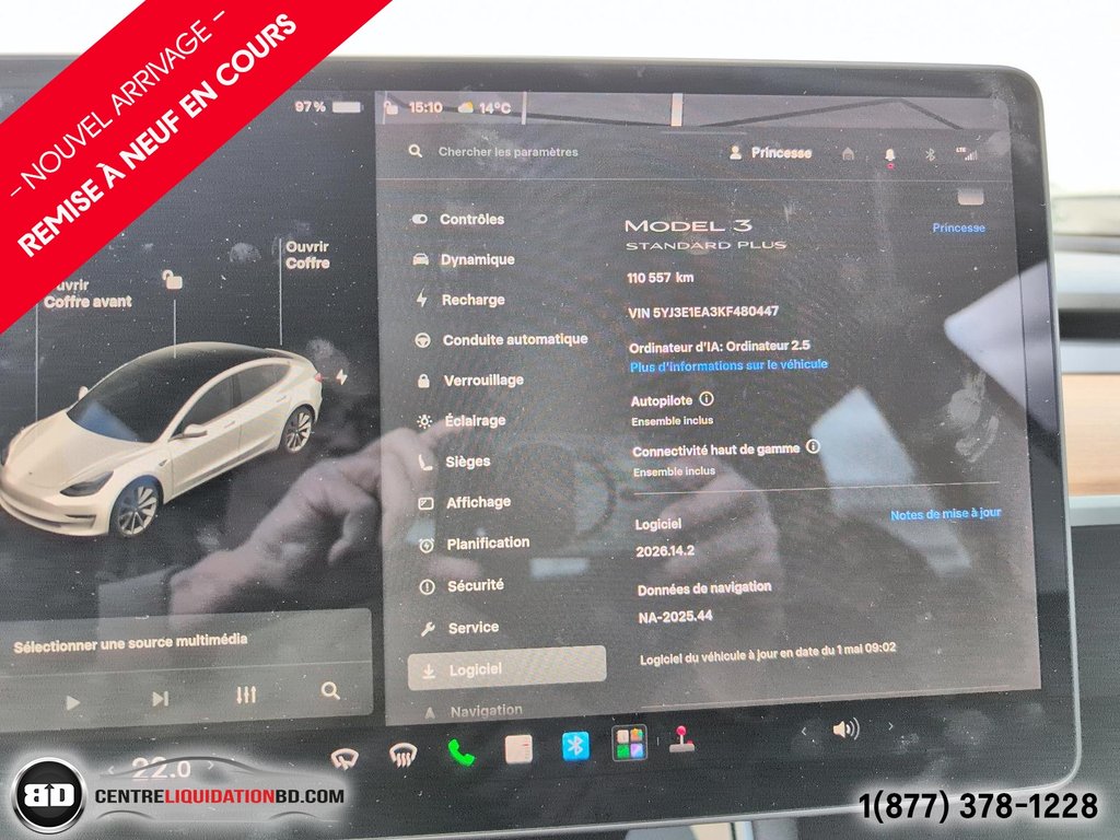 Tesla Model 3 STANDARD PLUS RWD 2019 à Granby, Québec - 14 - w1024h768px