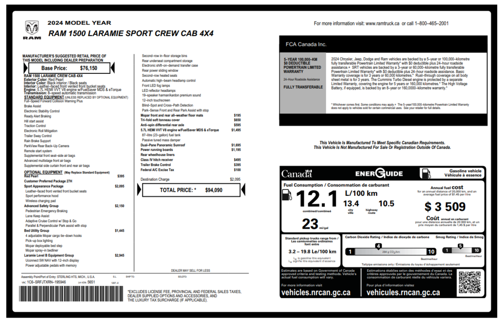 Ram 1500 Laramie | Sunroof | 12 Display | Warranty to 2029 2024 à Saint John, Nouveau-Brunswick - 2 - w1024h768px