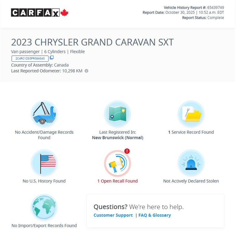 2023 Chrysler Grand Caravan SXT | Cam | USB | HtdSeats | Bluetooth in Saint John, New Brunswick - 2 - w1024h768px