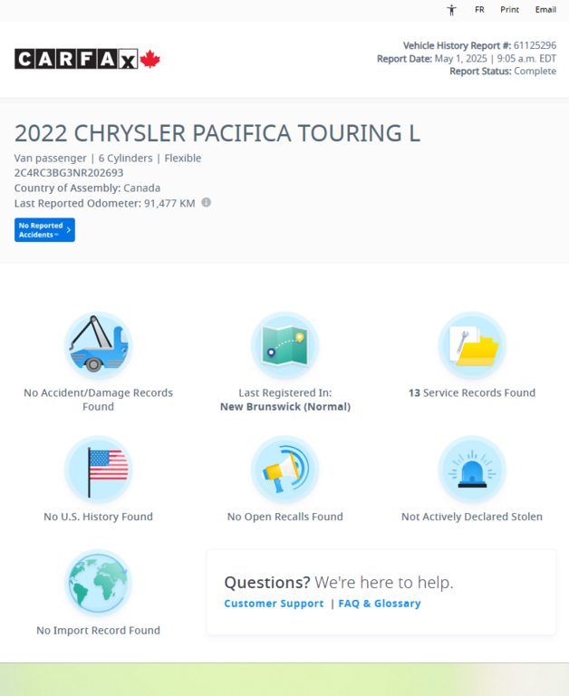 2022 Chrysler Pacifica Touring L | Leather | Cam | USB | Warr to 2028 in Saint John, New Brunswick - 59 - w1024h768px