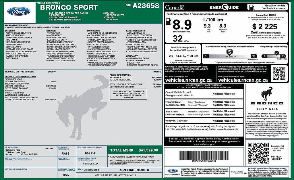 2021 Ford Bronco Sport in Antigonish, Nova Scotia - 2 - w1024h768px