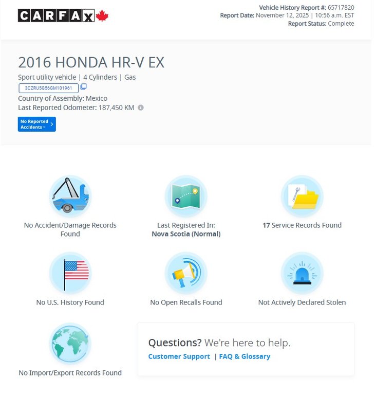 2016 Honda HR-V EX | Cam | USB | HtdSeat | Bluetooth in Saint John, New Brunswick - 2 - w1024h768px