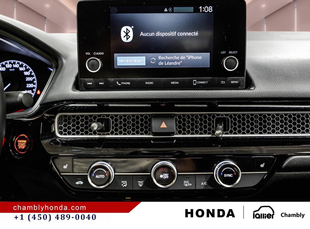 Honda Civic Sport CVT  SUNRROG I MAGS I HEATED SEATS & STEERING WHEEL I CARPLAY I  STARTER I ACTIVE SECURITY 2026 à Montréal, Québec - 24 - w1024h768px