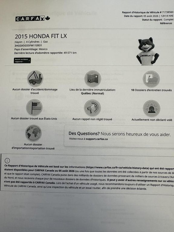 Honda Fit LX Manual I 86,000 KM!!!!!  CAMERA I BLUETOOTH I CLIMATISATION I HEATED SETATS 2015 à Montréal, Québec - 14 - w1024h768px