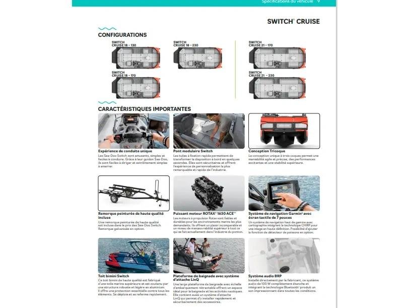 SWITCH CRUISE 18 230 + 3 ans Brp et(Rabais de 11000$)  2023 à Charlemagne, Québec - 2 - w1024h768px