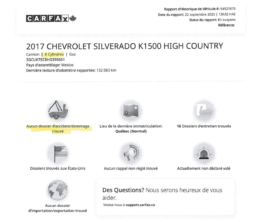 Chevrolet Silverado 1500 HIGH COUNTRY, V8 5.3L, CUIR, TOIT, 22 PO !!! 2017 à Plessisville, Québec - 2 - w1024h768px