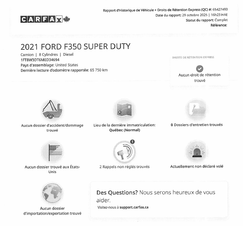 Ford Super Duty F-350 DRW DOUBLE ROUE, POWERSTROKE DIESEL 6 PLACES CUIR TOIT 2021 à Victoriaville, Québec - 2 - w1024h768px