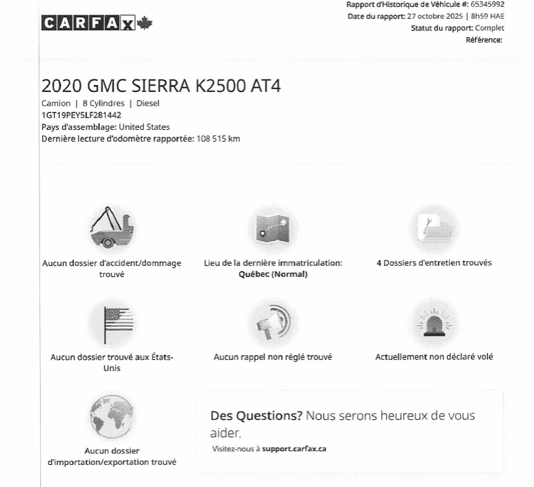 2020 GMC Sierra 2500HD AT4, V8 6.6L DURAMAX, CREW, CUIR, TOIT, BOSE !!! in Victoriaville, Quebec - 2 - w1024h768px