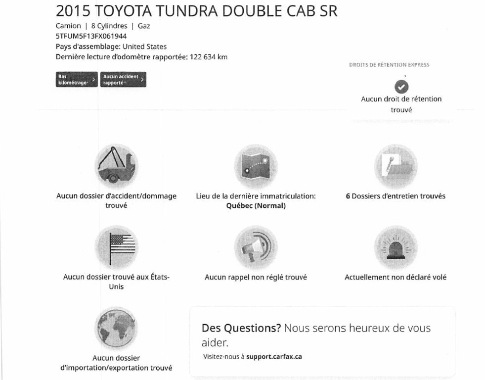 2015 Toyota Tundra SR, 4X4, BAS KILOMETRAGE !!! in Victoriaville, Quebec - 2 - w1024h768px