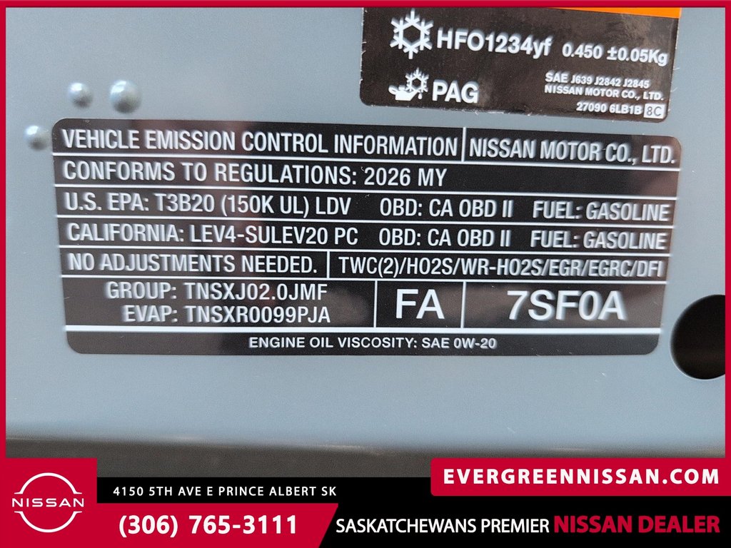 2026 Nissan Sentra SV Premium in Prince Albert, Saskatchewan - 9 - w1024h768px