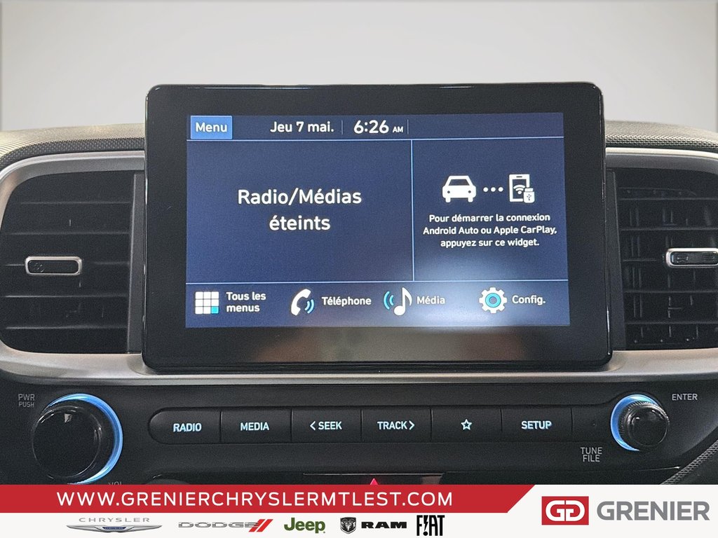 2024 Hyundai Venue PREFERRED + T/A + DEMARREUR + CARPLAY in Pointe-Aux-Trembles, Quebec - 13 - w1024h768px