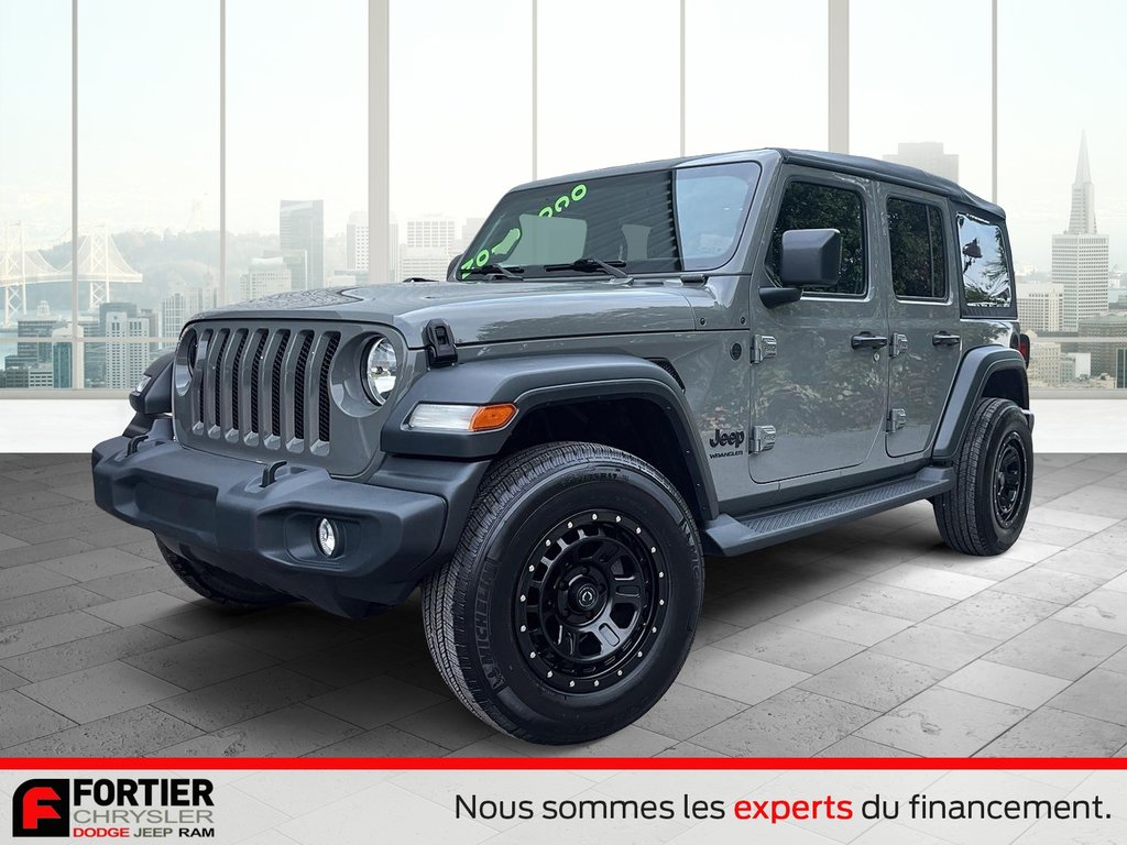 Jeep Wrangler UNLIMITED SPORT S + ENS TEMPS FROID + CARPLAY 2023 à Pointe-Aux-Trembles, Québec - 1 - w1024h768px