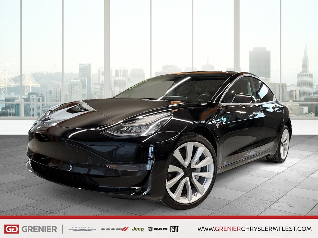 2020 Tesla MODEL 3 LONG RANGE + AWD + TOIT PANORAMIQUE + CUIR in Pointe-Aux-Trembles, Quebec - 1 - w1024h768px