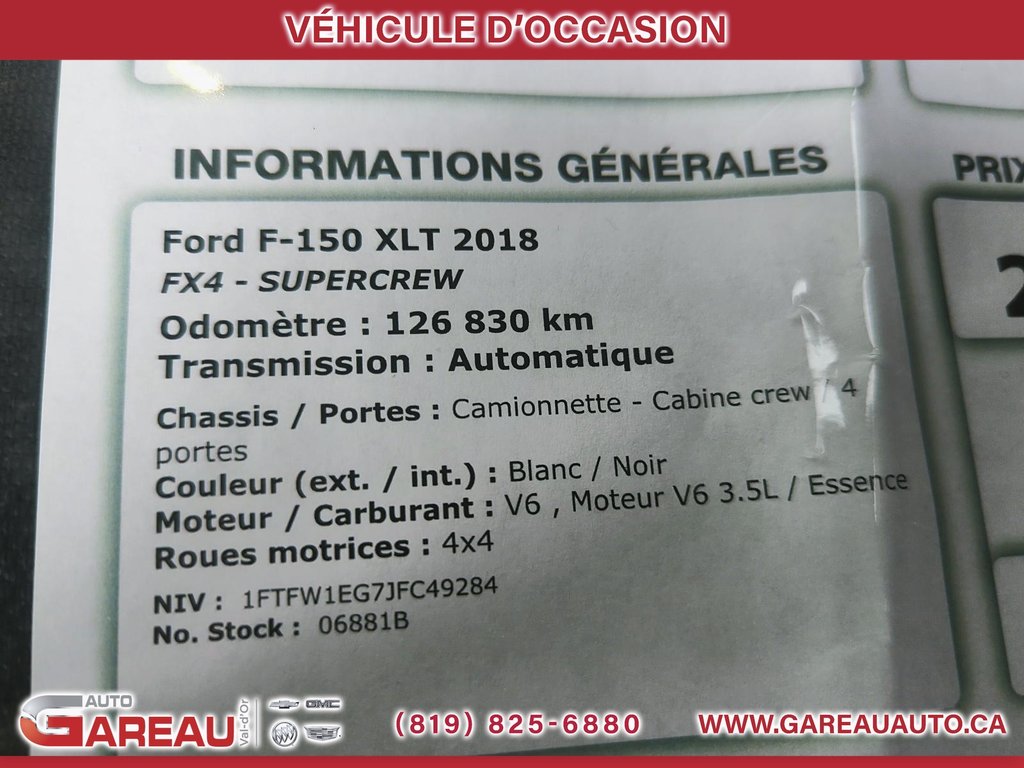 2018 Ford F-150 XLT in Val-d'Or, Quebec - 6 - w1024h768px