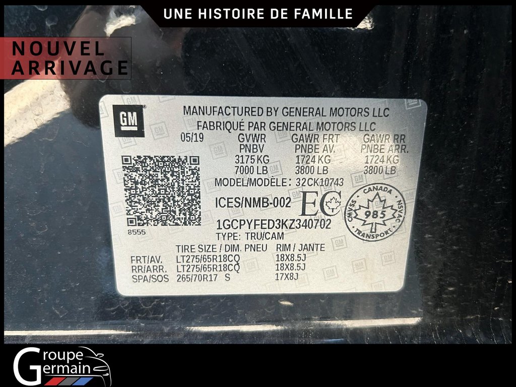 2019 Chevrolet Silverado 1500 à St-Raymond, Québec - 19 - w1024h768px