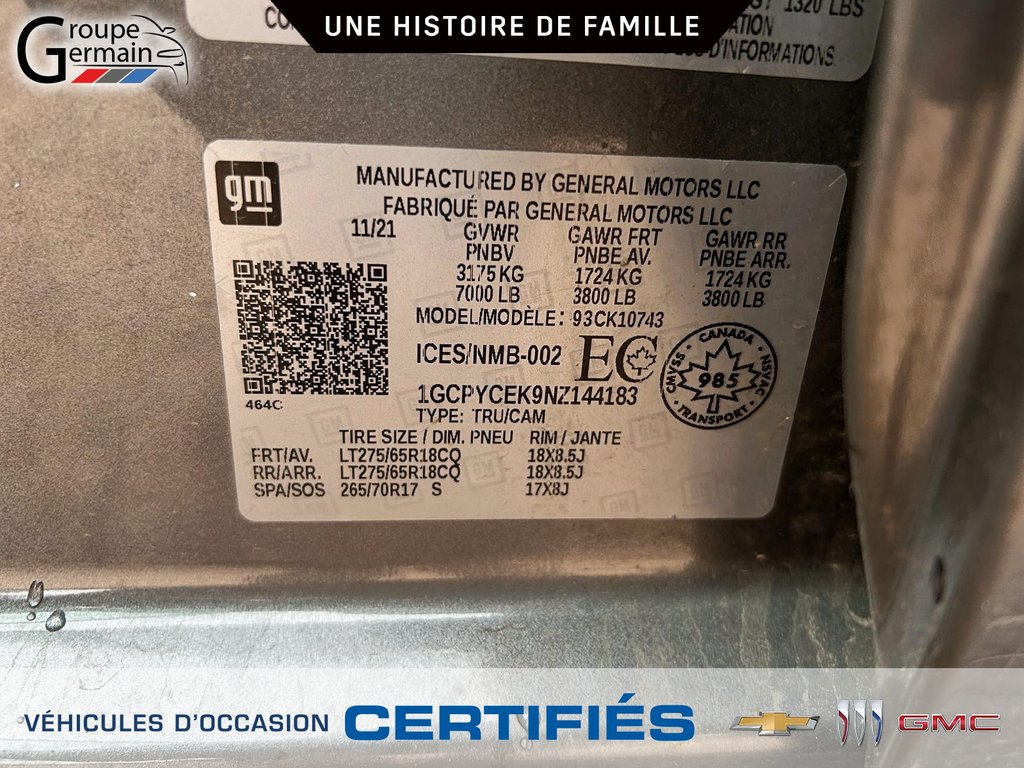 2022 Chevrolet Silverado 1500 in St-Raymond, Quebec - 26 - w1024h768px