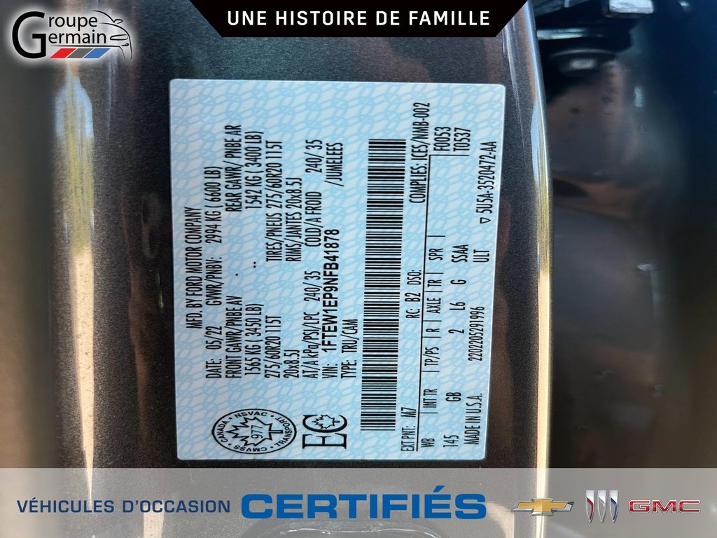 2022 Ford F-150 à St-Raymond, Québec - 23 - w1024h768px