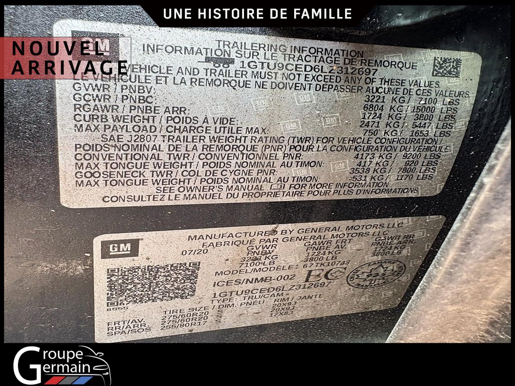 2020 GMC Sierra 1500 4WD Crew CAB Pickup à St-Raymond, Québec - 17 - w1024h768px