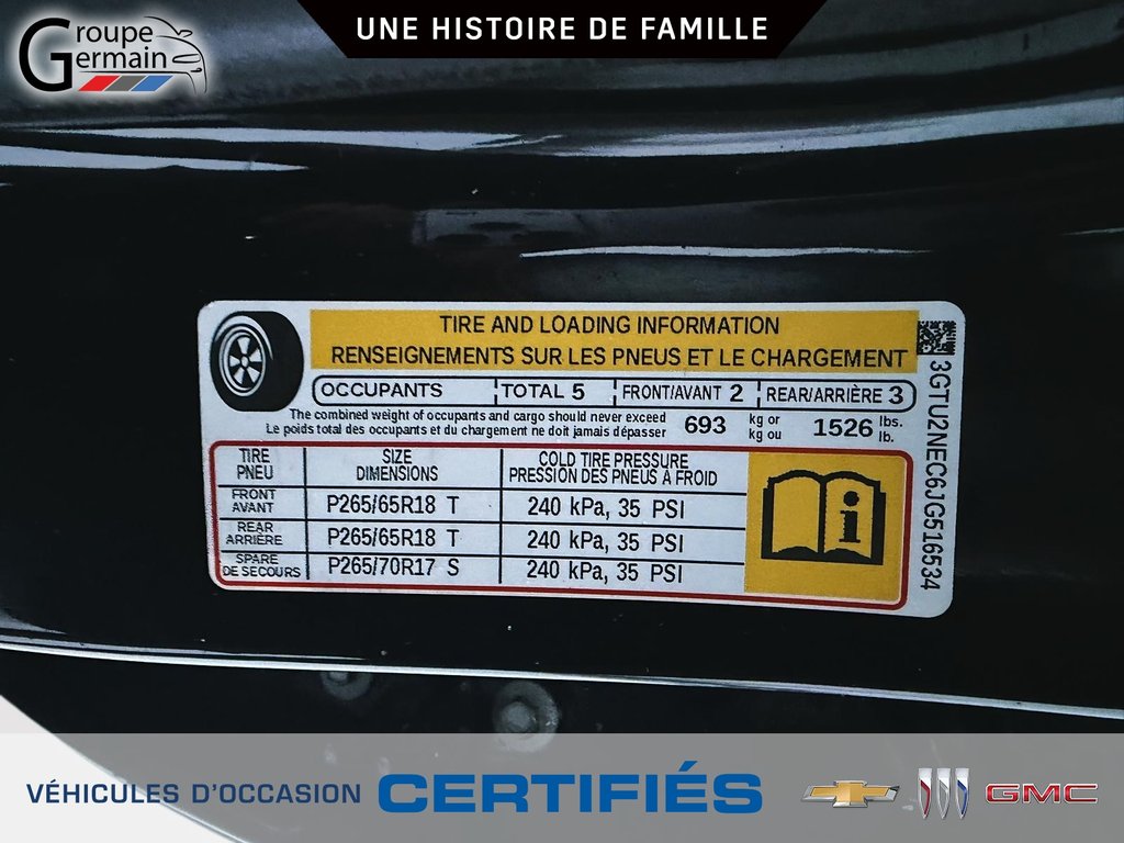 2018 GMC Sierra 1500 à St-Raymond, Québec - 27 - w1024h768px