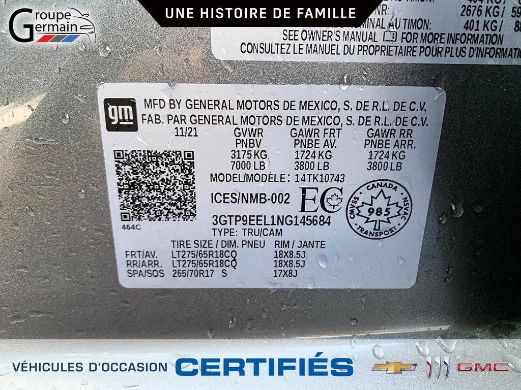 2022 GMC Sierra 1500 in St-Raymond, Quebec - 34 - w1024h768px