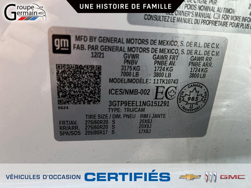 2022 GMC Sierra 1500 à St-Raymond, Québec - 28 - w1024h768px