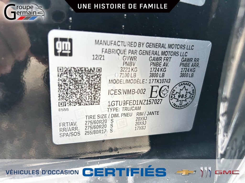 2022 GMC Sierra 1500 à St-Raymond, Québec - 29 - w1024h768px