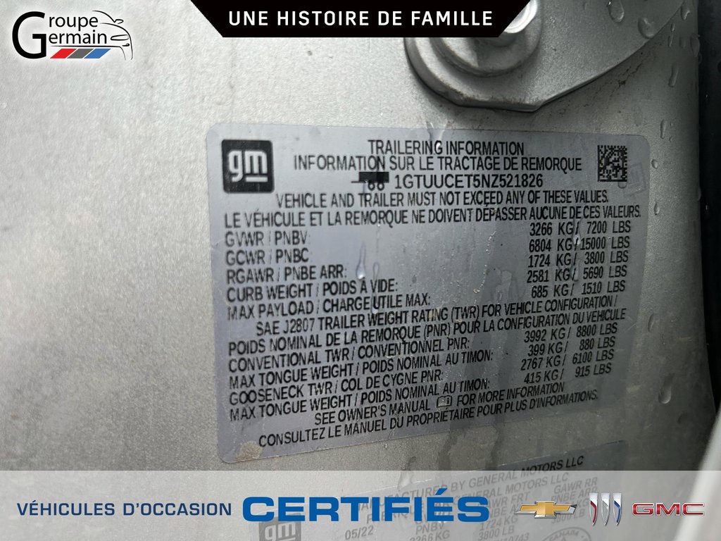 2022 GMC Sierra 1500 à St-Raymond, Québec - 53 - w1024h768px