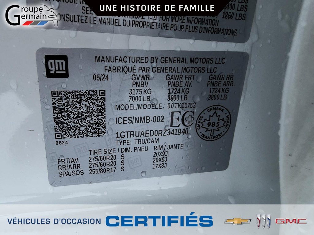 2024 GMC Sierra 1500 à St-Raymond, Québec - 25 - w1024h768px