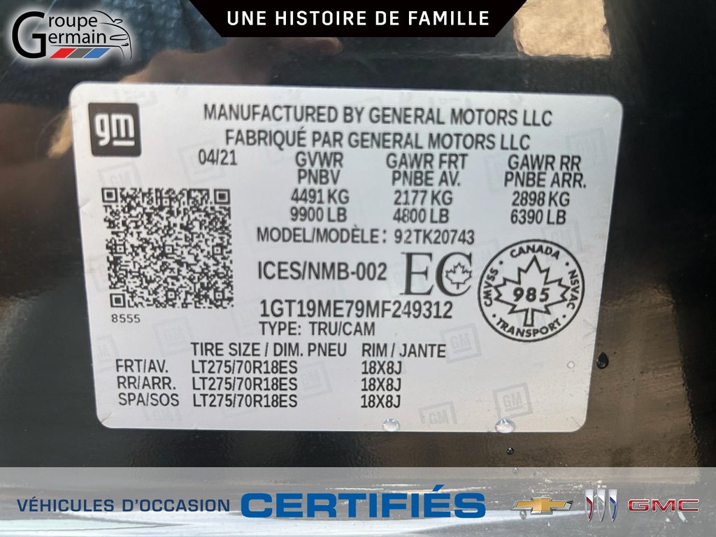 2021 GMC SIERRA 2500 à St-Raymond, Québec - 27 - w1024h768px