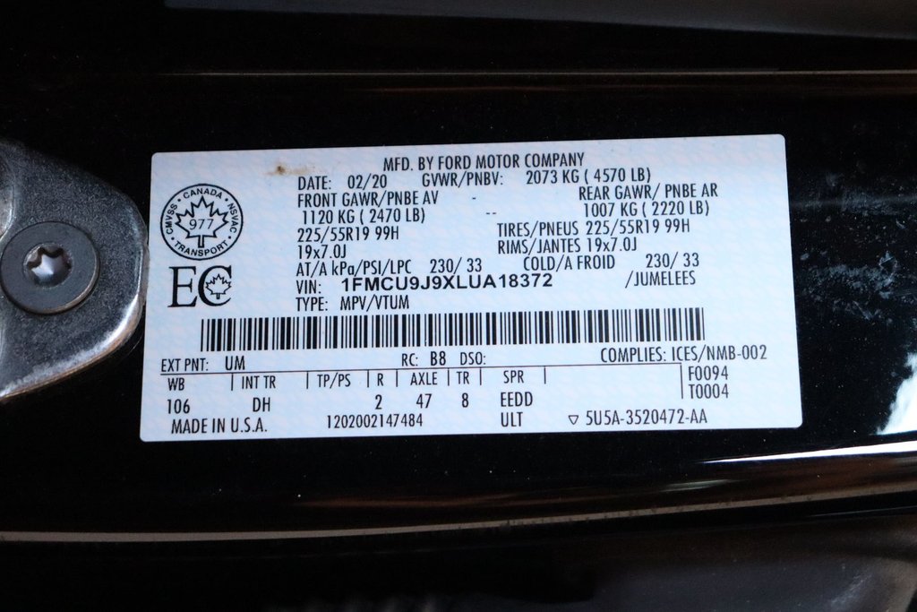 2020 Ford Escape Titanium in Sault Ste. Marie, Ontario - 18 - w1024h768px