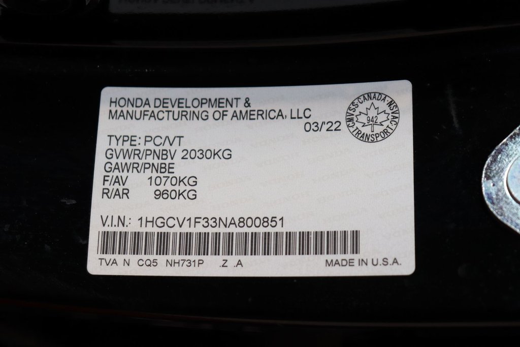 2022 Honda Accord Sedan Sport in Sault Ste. Marie, Ontario - 28 - w1024h768px