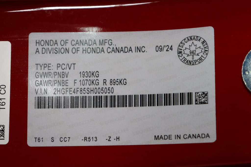 2025 Honda Civic Sedan Hybrid in Sault Ste. Marie, Ontario - 17 - w1024h768px