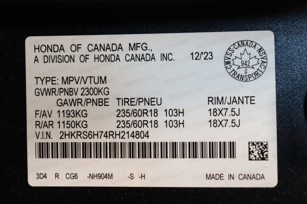 Honda CR-V Hybrid EX-L 2024 à Sault Ste. Marie, Ontario - 27 - w1024h768px