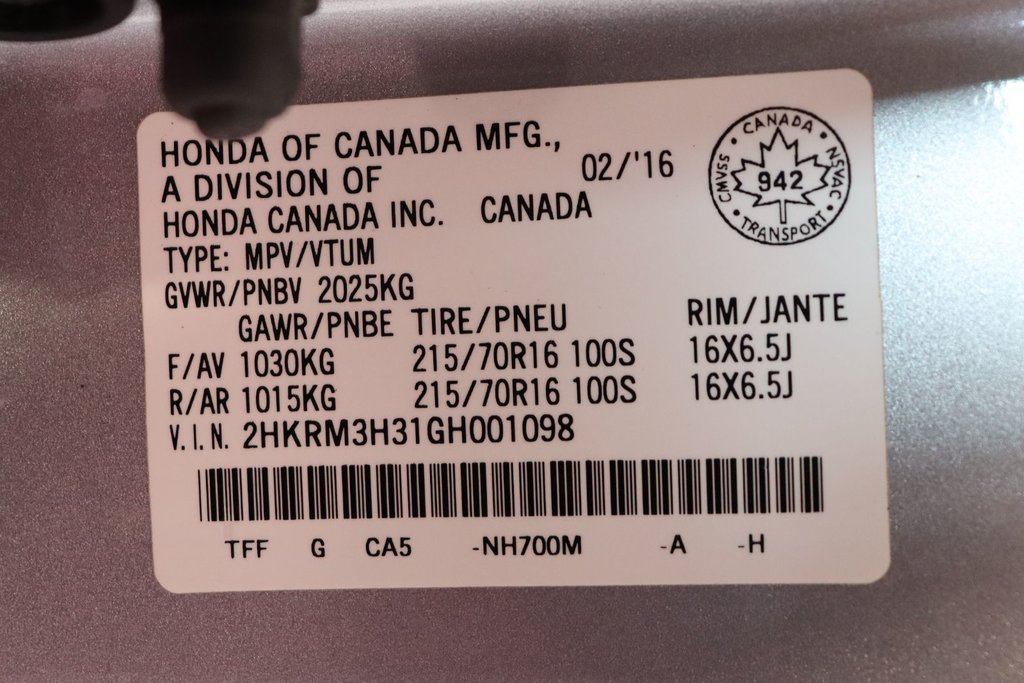 2016 Honda CR-V LX FWD in Sault Ste. Marie, Ontario - 19 - w1024h768px