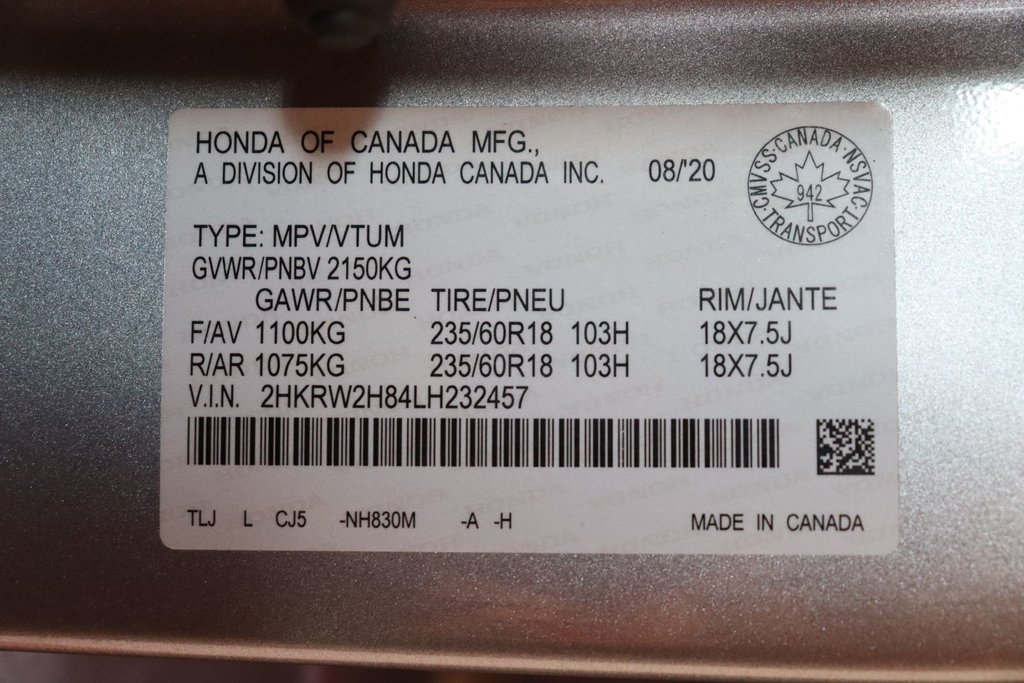 2020 Honda CR-V EX-L in Sault Ste. Marie, Ontario - 19 - w1024h768px